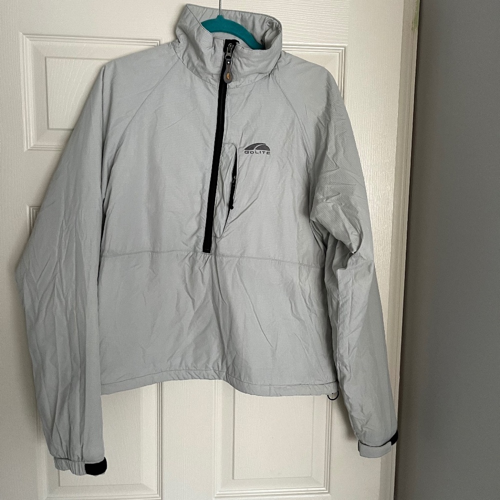 GoLite Pull over jacket, 3/4 zip, Light Gray, Medium, EUC-UNISEX
